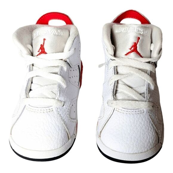 NIKE Air Jordan Retro 6 'Red Oreo' TD Sneakers Size 7C - Picture 4 of 7